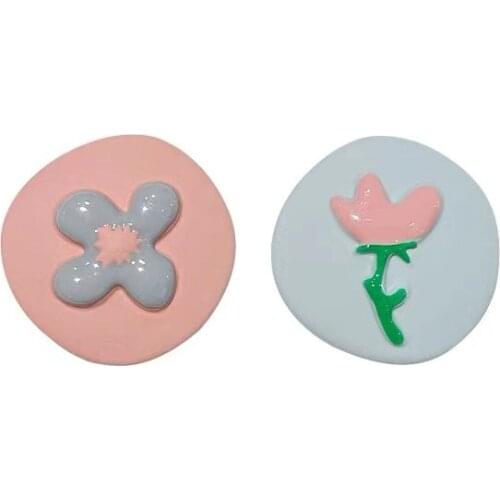 Flowers Stud Earrings Romantic Earrings Piercing Cartoon Green Women Fashion Yellow Ear Studs Gifts for Girl Friends