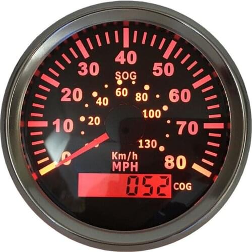 Pack of 1 85mm GPS Speedometers Modification 0-80MPH LCD Speed Mileometers Waterproof Speed Odograph 0-130km/h SOG COG for Auto