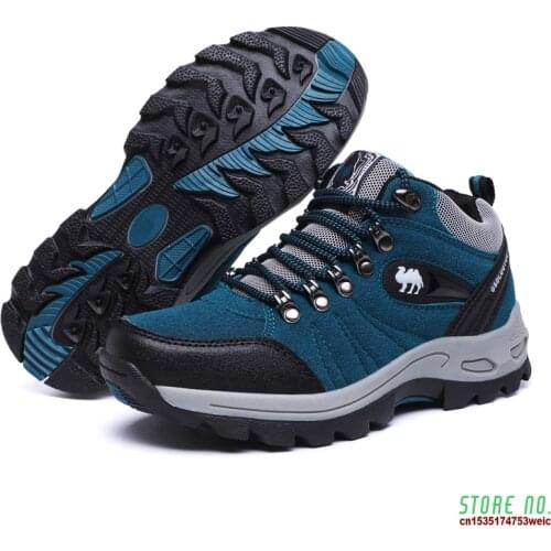 Outdoor High Ankle Boots Men Waterproof Hiking Shoes Women Antiskid Wearable Climbing Sneakers Unisex Sports Mountain Hike Shoes