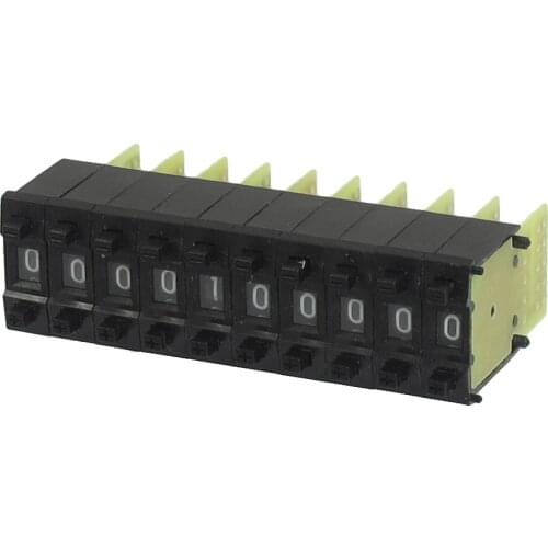 UXCELL 10 Pcs Km2 0-9 Digital Bcd Code Thumbwheel Pushwheel Switches Black 16Mm X 6Mm