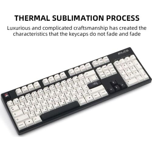 White Black Wind Cloud Design Japanese Keycaps For Cherry Mx Switch Mechanical Gaming Keyboard Cherry Profile PBT Key Caps