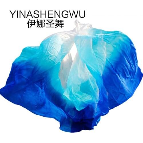 Belly Dance Props Women Belly Dance Silk Veils Belly Dance Veil For Girls Belly Dance Silk Veils white+turquoise+royal blue