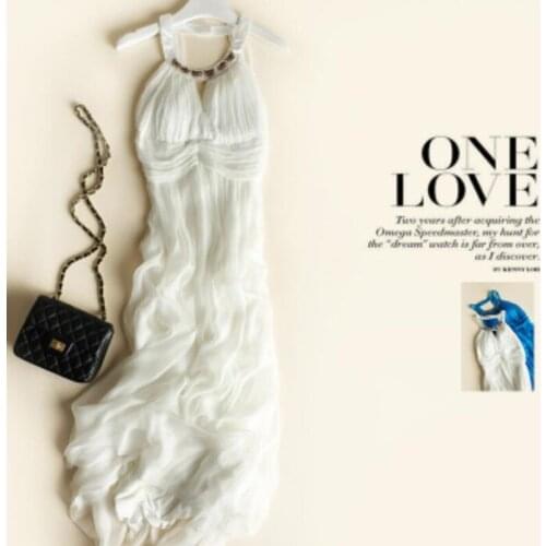 Women Dress Silk Summer Elegant Beach Long Sea Blue dress Fashion Style High Quality Clothing Free Shipping HOT Selling