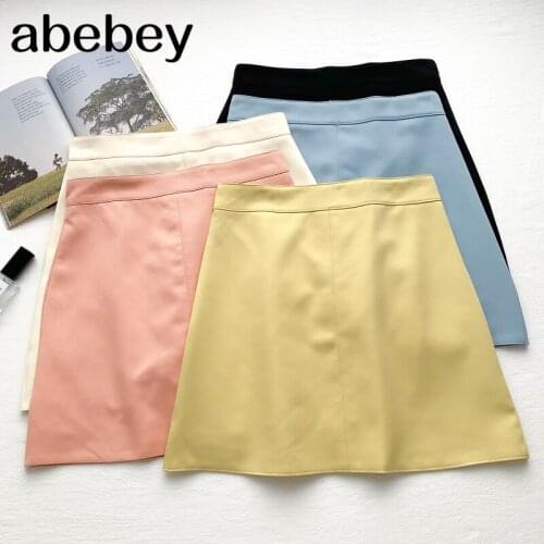 2021 New Summer Women Casual All-match solid Skirt high waist slim Skirt short Skirt A-line Skirt