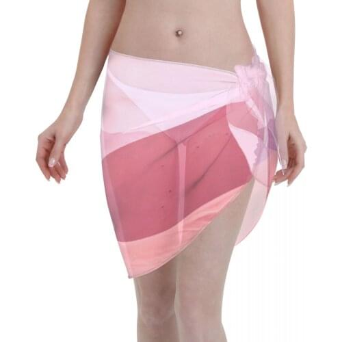 2021 Beach Bikini Cover Ups Wrap Skirt Pink Desert Women Bathing Suit Sexy Swimsuit Beachwear