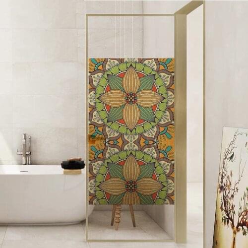 No glue colorful Mandala Window film Frosted Privacy Glass Door Sticker Home Decor Digital print GS035