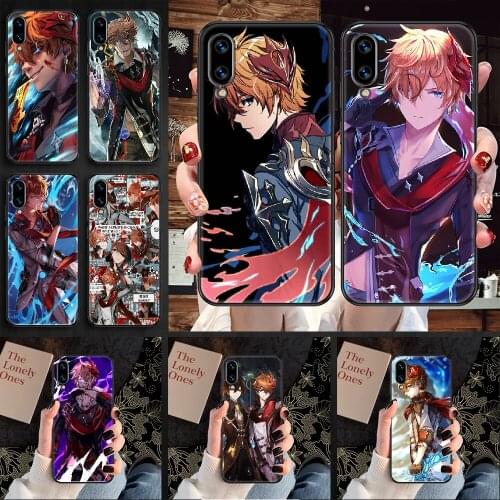 Childe Genshin Impact Phone case For Huawei Honor 6 7 8 9 10 10i 20 A C X Lite Pro Play black painting hoesjes 3D shell tpu Etui