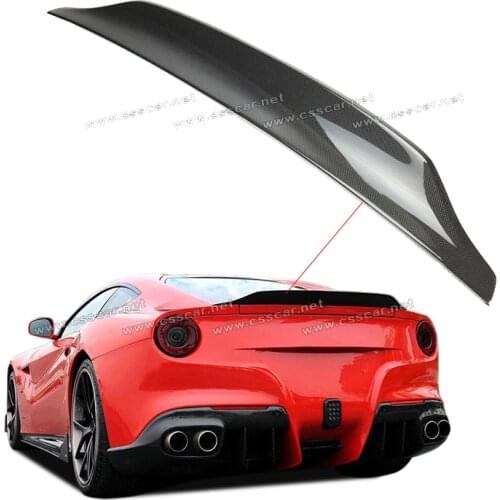 Trunk Rear Spoiler Wings Case for Ferrari F12 Berlinetta 2013-2016 Carbon Fiber DMC Style Boot Duck Trim Sticker Spoiler