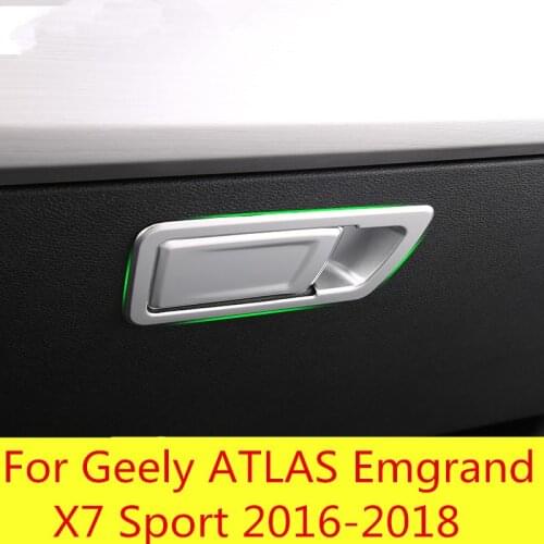 Co-pilot storage box handle decorative frame glove box handle stickers decoration For Geely ATLAS Emgrand X7 Sport 2016-2018