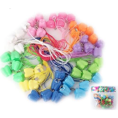 10 Pcs/set Plastic Baby Milk Teeth Case Teeth Box Deciduous Flower Shape Holer Baby Teeth Storage Boxes dental floss random