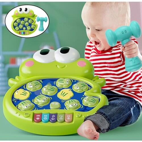 Kids Hammer Toy Electric Funny Frog Interactive Hammer Toy Early Educational Toys for Kids Children