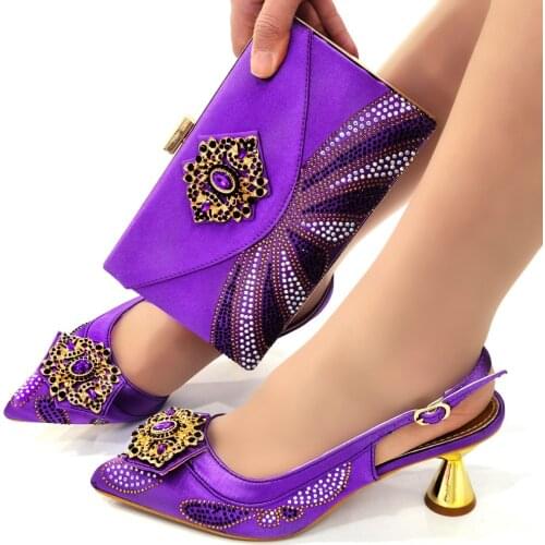 Doershow nice African Shoes And Bag Matching Set With white Hot Selling Women Italian Shoes And Bag Set For Wedding! HKJ1-30