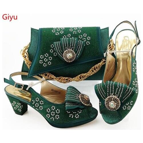 Doershow beautiful Shoes and Bags To Match Set Nigerian Shoes and Matching Bag African Wedding Shoes and Bag Set !HBZ1-18