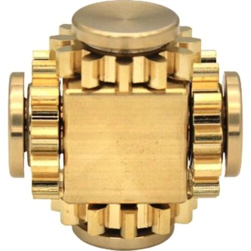 Fingertip Gyro Gear Linkage Cube Pure Copper Finger Mechanical Gyro Adult Decompression Toy Gift Fingertip Gyro