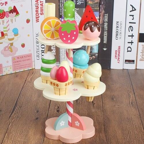 Family Toy Mother Garden Simulation Food Model Ice Cream Stand Kitchen Role Play Parent Child Interactive Game Birthday Gift