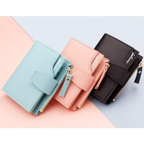 Hasp Women Wallet Fashion Bags For Women Short Wallet Pu Leather Purse Female Money Small Zipper Coin Pocket Portafoglio Donna