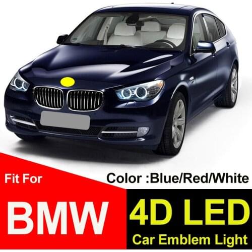 Red/White/Blue 4D LED Light 82mm Front Hood Head Trunk Rear Car Logo Emlem Blue White 8.2cm for X1 X3 X5 1 3 5 7 SERIES