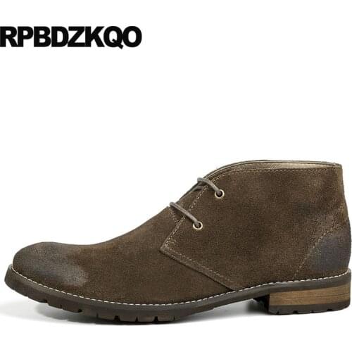 Men Full Grain Leather High Top Ankle Lace Up Booties Fall 2018 Suede Retro Combat Boots Shoes Vintage Military European Army