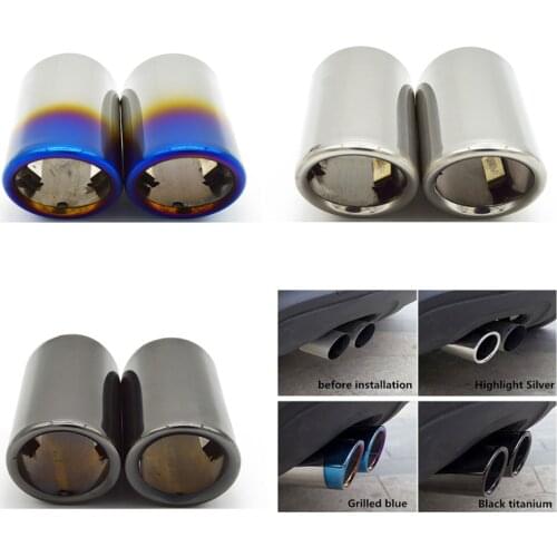 2 Pcs Car Exhaust Tip Muffler Pipe Cover For Audi A4 B8 A3 A1 Q5 VW Tiguan Volkswagen Passat B7 CC Accessories
