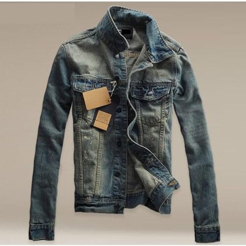 New 2021 teenagers trendy mens slim clothes denim jacket students locomotive street winter Korean denim jacket male coat