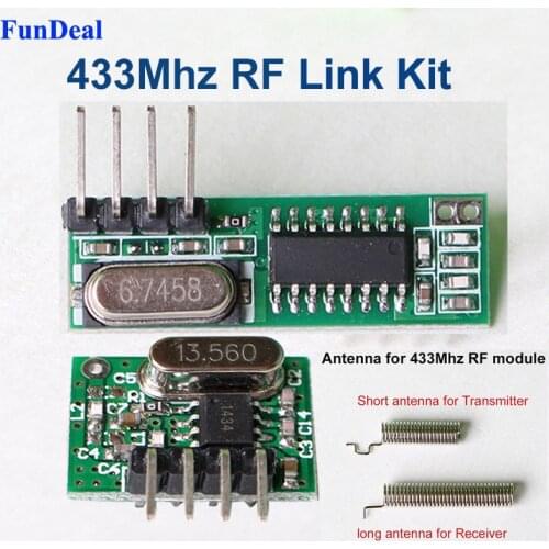 Wholesale 433 Mhz Superheterodyne RF Receiver and Transmitter Module ASK kits with antenna For Arduino Diy 433Mhz Remote control