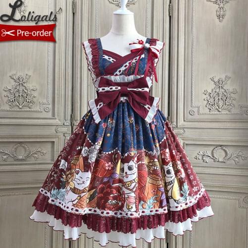 Fortune Cat ~ Japanese Style Lolita JSK Dress by Alice Girl ~ Pre-order