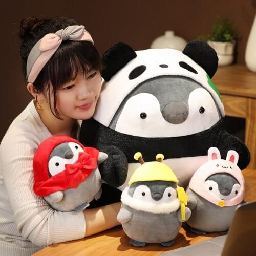 20-50cm Cute Cartoon Dressage Penguin Rabbit Plush Toys Stuffed Soft Lovely Animals Pillow Dolls For Kids Girls Birthday Gifts