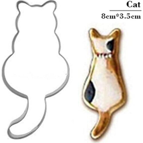 Baking Supplies Cat Cookie Stamp Cutter Mousse Biscuit Tools Modelling Tools Kitchen Mold Stainless Steel Bakeware Cheap Things