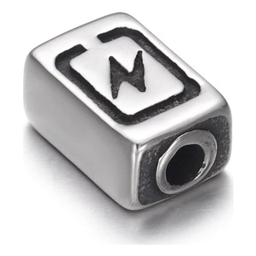 Stainless Steel Rectangle Bead Lightning 3mm Spacer Beads Polished Metal Charms Accessories DIY Bracelet Jewelry Making