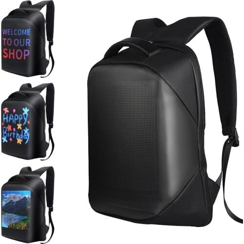 LED Display Screen Dynamic Smart Backpack Walking Advertising Light Bag Wireless GPS APP Control Outdoor Mochilas For Men Women