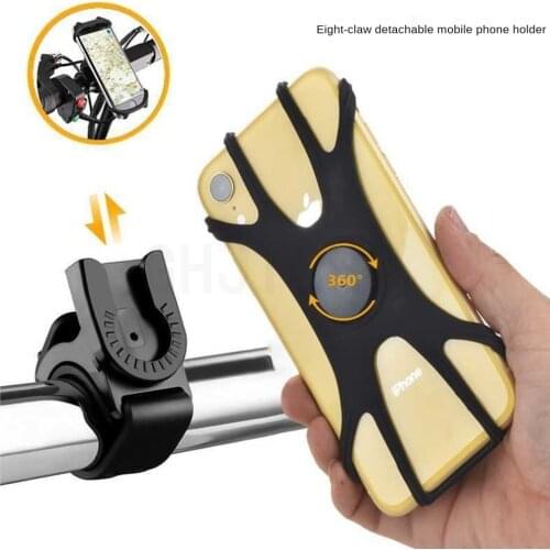 Silicone Bicycle Phone Holder Motorcycle for IPhone 13 12 11 Pro Max 8 Plus X Xr Xs Mobile Phone Stand Bike GPS Clip Quick Mount