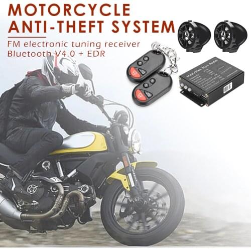 Remote Control Motorcycle Anti Theft Alarm System Waterproof MP3 FM Radio Bluetooth Speaker Stereo Amplifier Sound System