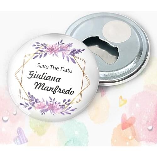 Save the date metal the opener magnet wedding, henna, christening 25 pcs
