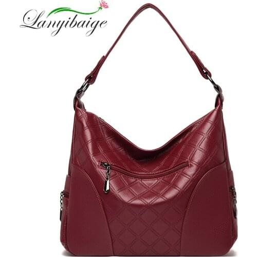 High Quality PU Leather Ladies Shoulder Bag Rhombus Pattern Stitching Designer Brand Messenger Bag Ladies Soft Handbag 2021 New