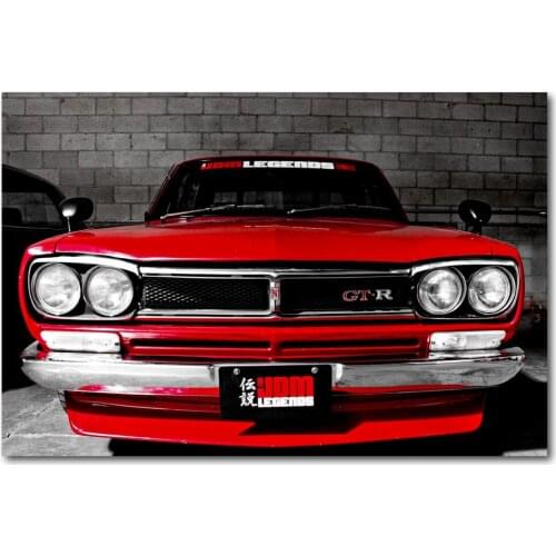 Supercars Red Cars Sports Cars GTR R Nissan Vintage Wall Art Posters Canvas Art Prints Art Paintings For Living Room Decor