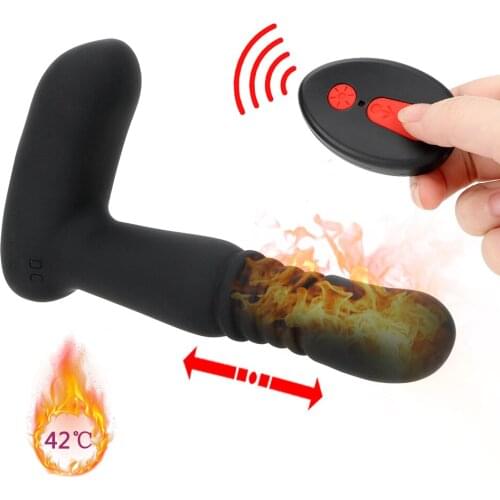 6 Speed Remote Control Telescopic Dildo Prostate Massager Sex toy for MenAdult Toy Heating Bending Anal Plug Vibrator