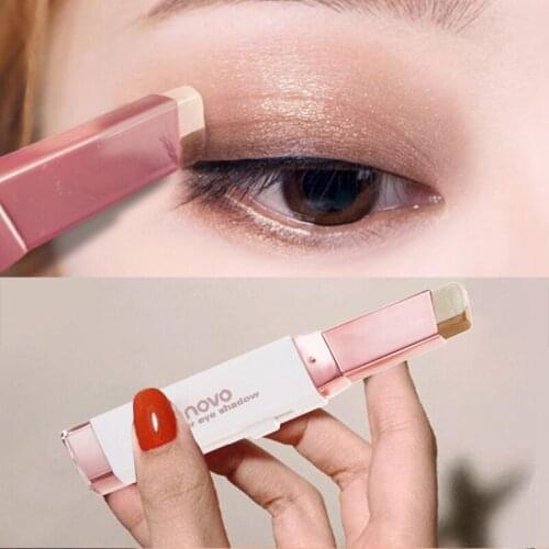 Eyeshadow Stick Stereo Shimmer Double Color Eye Shadow Cream Pen Eye Makeup Cosmetics Tool Waterproof eyeshadow palette