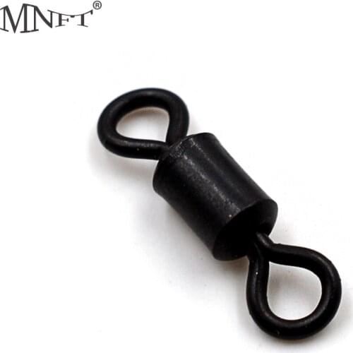 MNFT 300Pc Fishing Rolling Swivels Strong Matt Black US Rolling Swivel Fishing Tackle Accessories Line to Hook Connectors