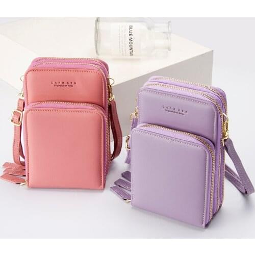 PU Leather Shoulder Bag Cellphone Crossbody Bag Hot Sale Mini Coin Purse Women Fashion Ladies Phone Zipper Flap Wallet Bag