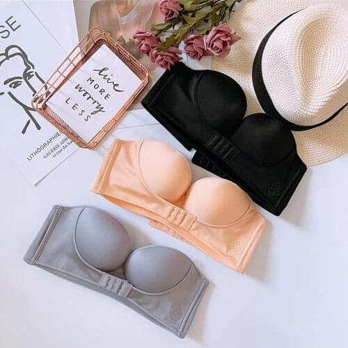 Women Sexy Strapless Bra Invisible Bras Push Up Lingerie Backless Brassiere for Wedding Dress Seamless Bralette Underwear
