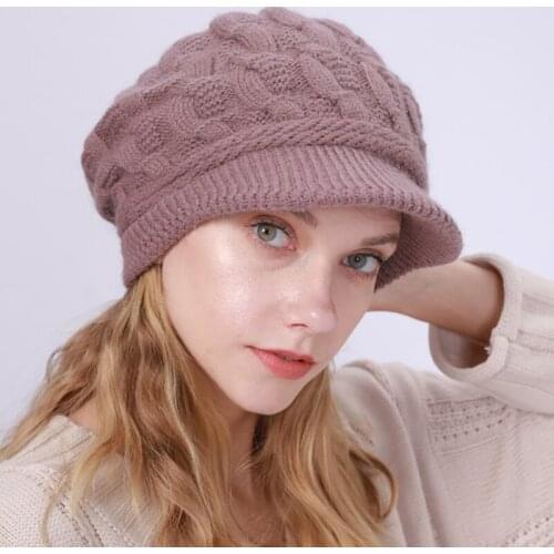 Winter Hats for Woman Hip Hop Knitted Hat Womens Warm Cap Crochet Ski Beanie Hat Female Soft Beanies