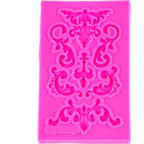 1pcs Flower Lace Border Cutting Dies 3D Craft Relief Fondant Chocolate silicone Mold kitchen Cake Decorating Tools DIY FT-0984