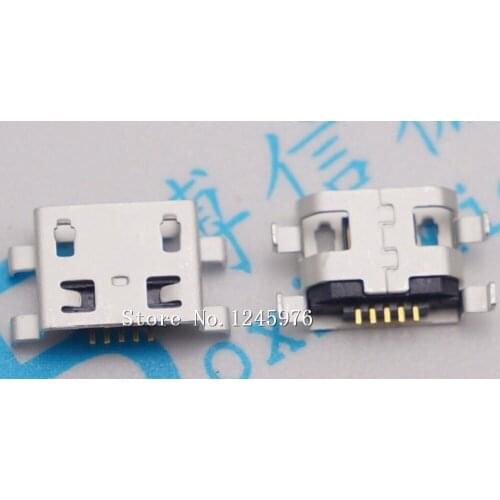 100pcs Micro USB 5pin 0.8 no side Flat mouth without curling side Female Jack For Mobile Phone mini USB Connector Free shipping