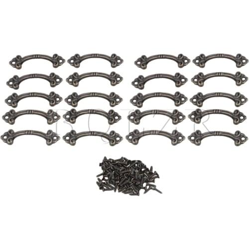 20PCS BQLZR 4.6x1.4cm Bronze Zinc Alloy European Style Retro Drawers Cabinets Pull Handle with Screw