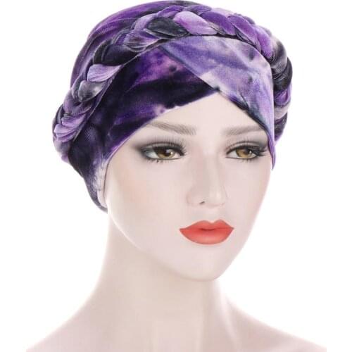 2020 Fashion Print Women Braid Hijabs Cap Muslim Islamic turban Scarf Ladies Inner Hijab caps Arab wrap head Scarves Bonnet Hat