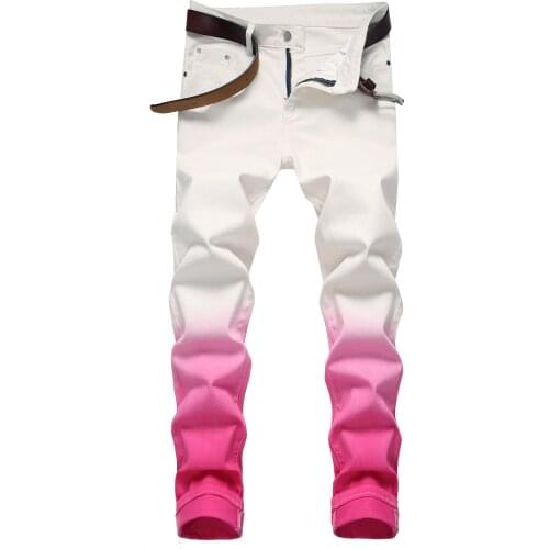 2021 AUTUMN Spring Mens Ripped Street HIP HOP Punk Stretch Bike Jeans Trendy Holes Straight Denim Trouers