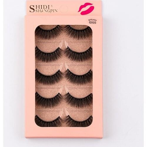 5Pairs 3D Mink Lashes Natural Thick False Eyelashes Dramatic Volume Fake Lashes Makeup Eyelash Extension Silk Handmade Eyelashes