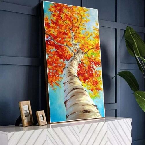 5D DIY Diamond Painting Full Square Round Diamond Mosaic Landscape Diamond Embroidery Autumn Scenery Handmade Art Home Decor