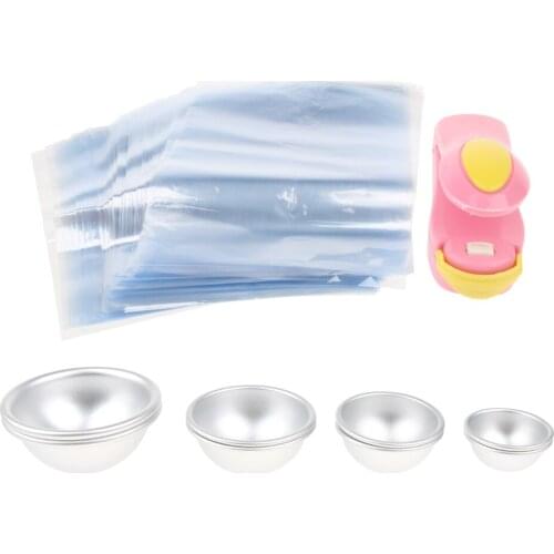 8pcs Bath Bomb Mold Soap Making Mould + Sealer + 200 Shrink Bags