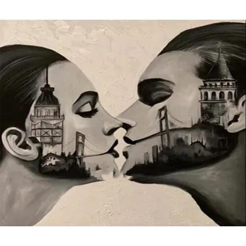 DIY 5D Diamond Embroidery Black White Gay Bridge Scenery Pictures Diy Diamond Painting Square Mosaic Cross Stitch for Home Art